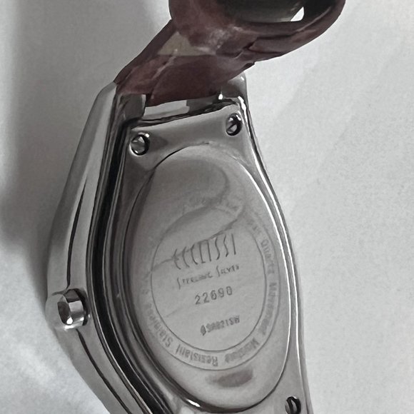 ECCLISSI Sterling Silver MOP Face #22690 Brown Leather Band Wrist Watch - Picture 5 of 8